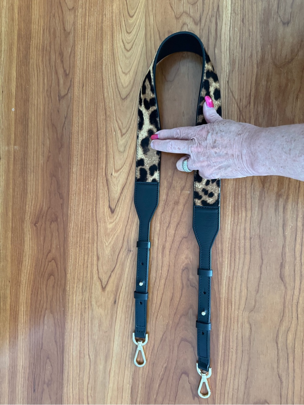 Michael Kors Leather Leopard Print /Bag Strap - Black & Brown
